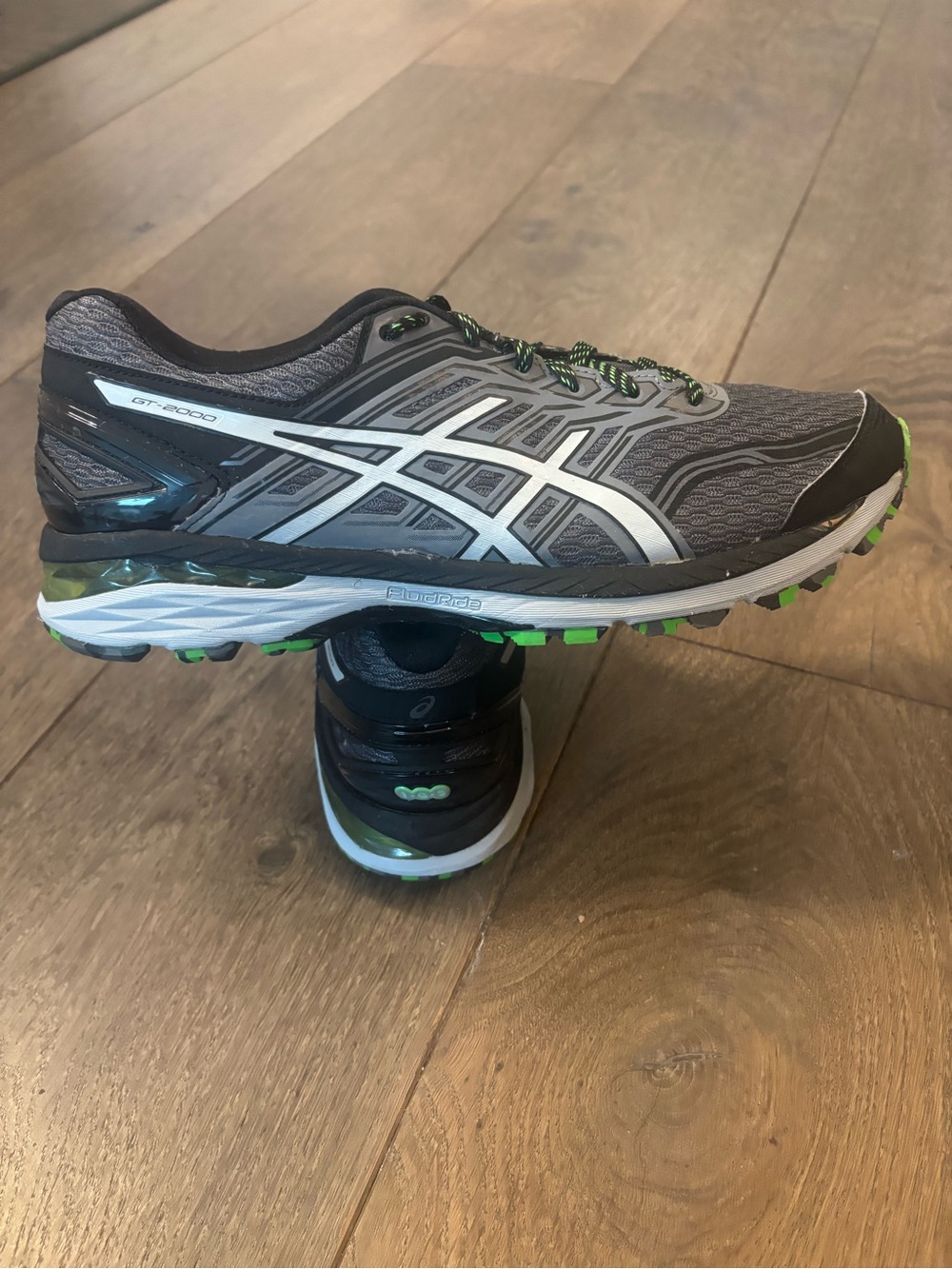 Asics Gray Running Shoes dynamic duo max with Green Accents